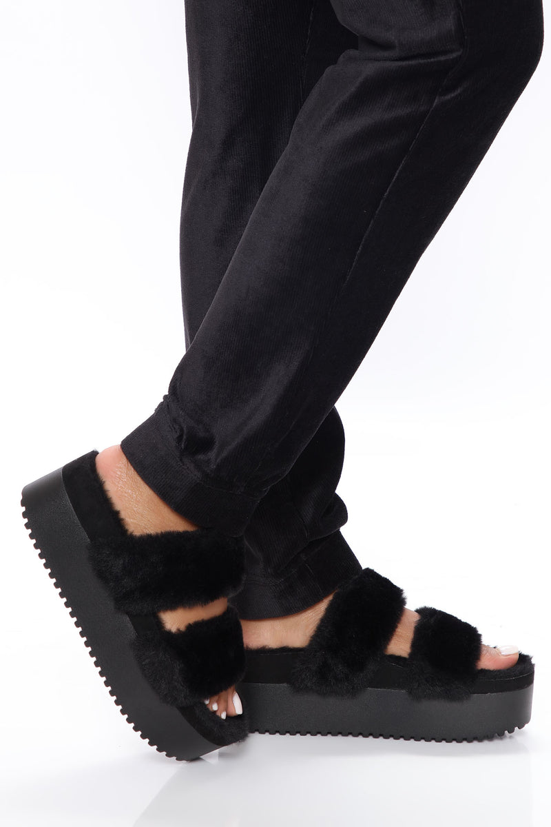 Furbee top platform slippers
