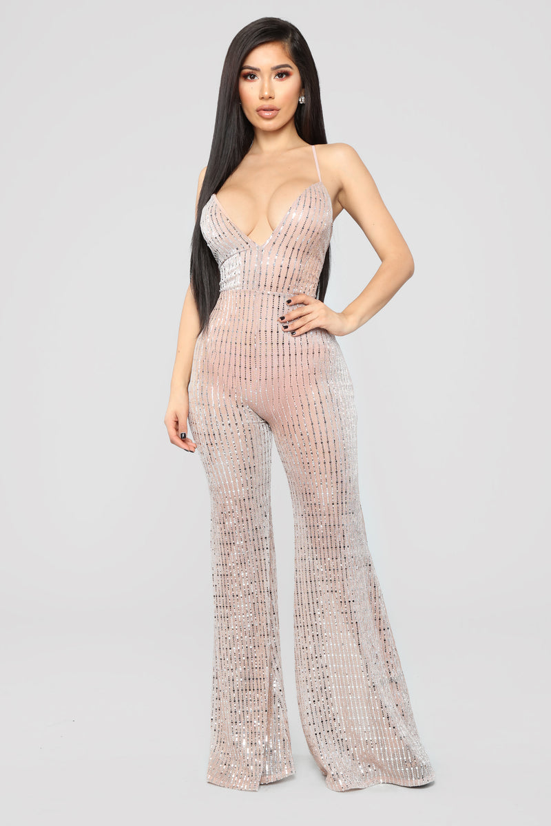 Bright Like A Diamond Jumpsuit Taupe