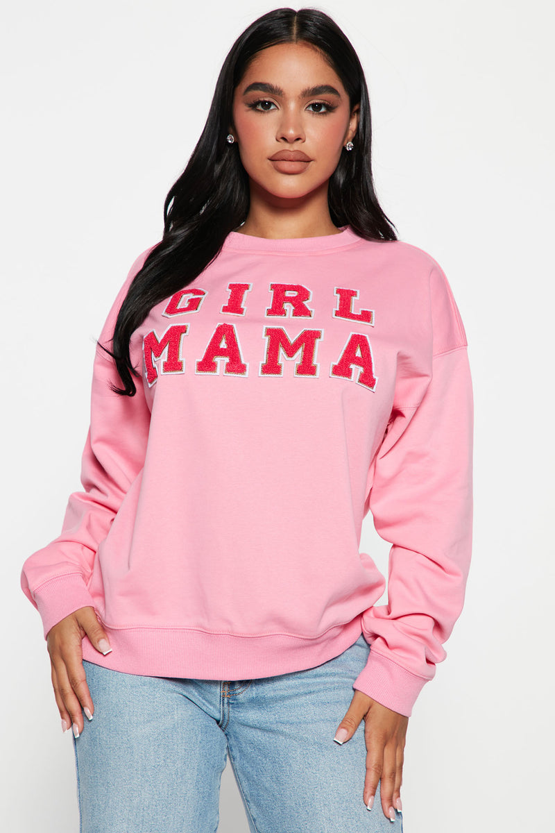 Girl Mama Crew Neck Sweatshirt - Pink