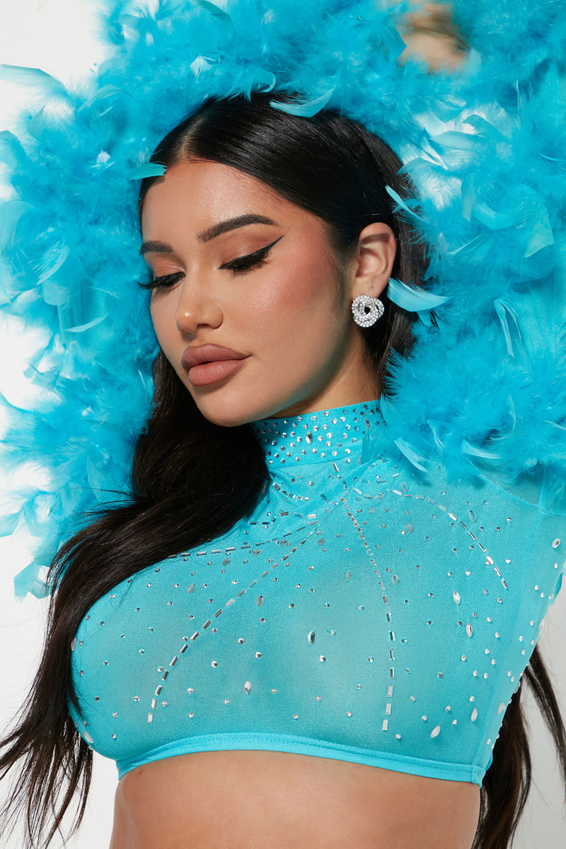 Center Of Attention Mesh Skirt Set Blue Fashion Nova, Matching Sets