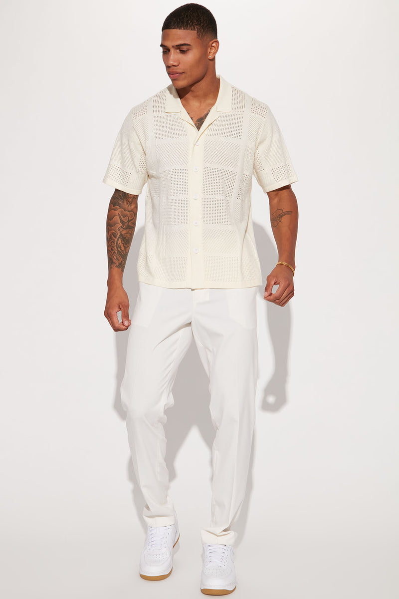 Monogram Pointelle Cotton Short-Sleeved Shirt - Men - Ready-to