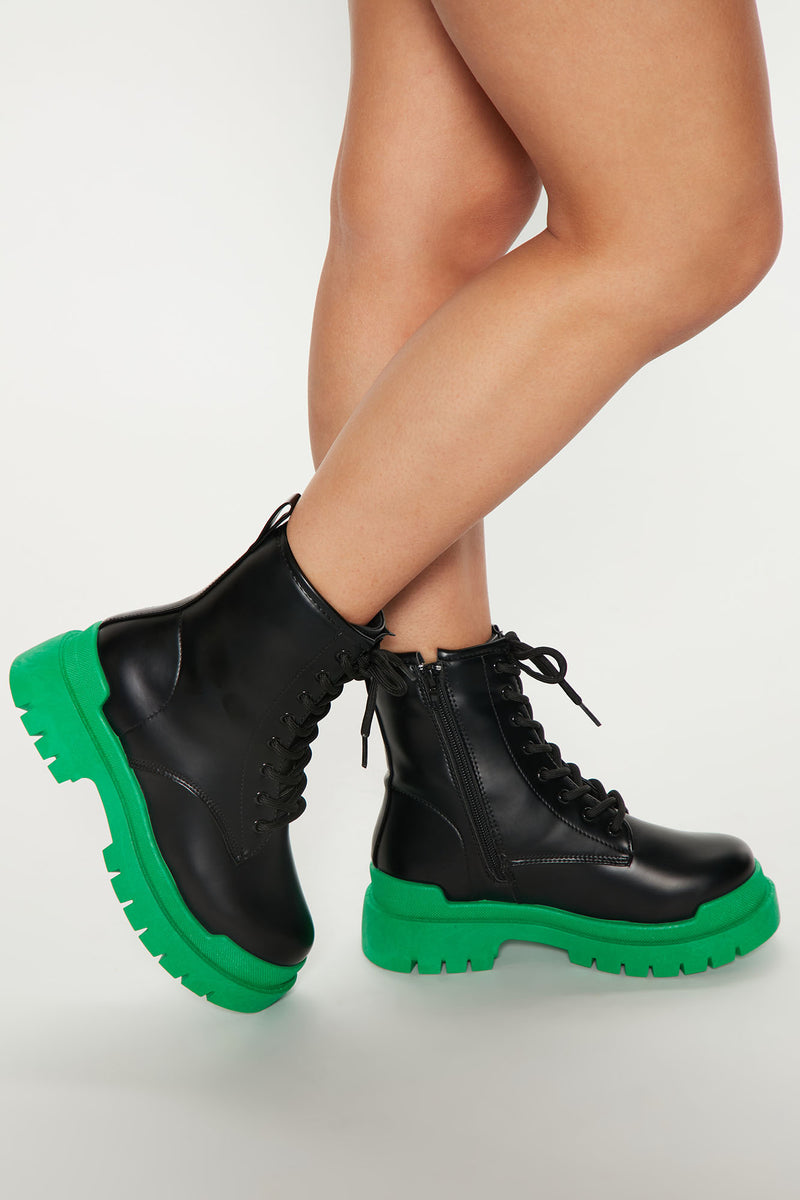 Going My Way Booties Black Green Fashion Nova Shoes Fashion