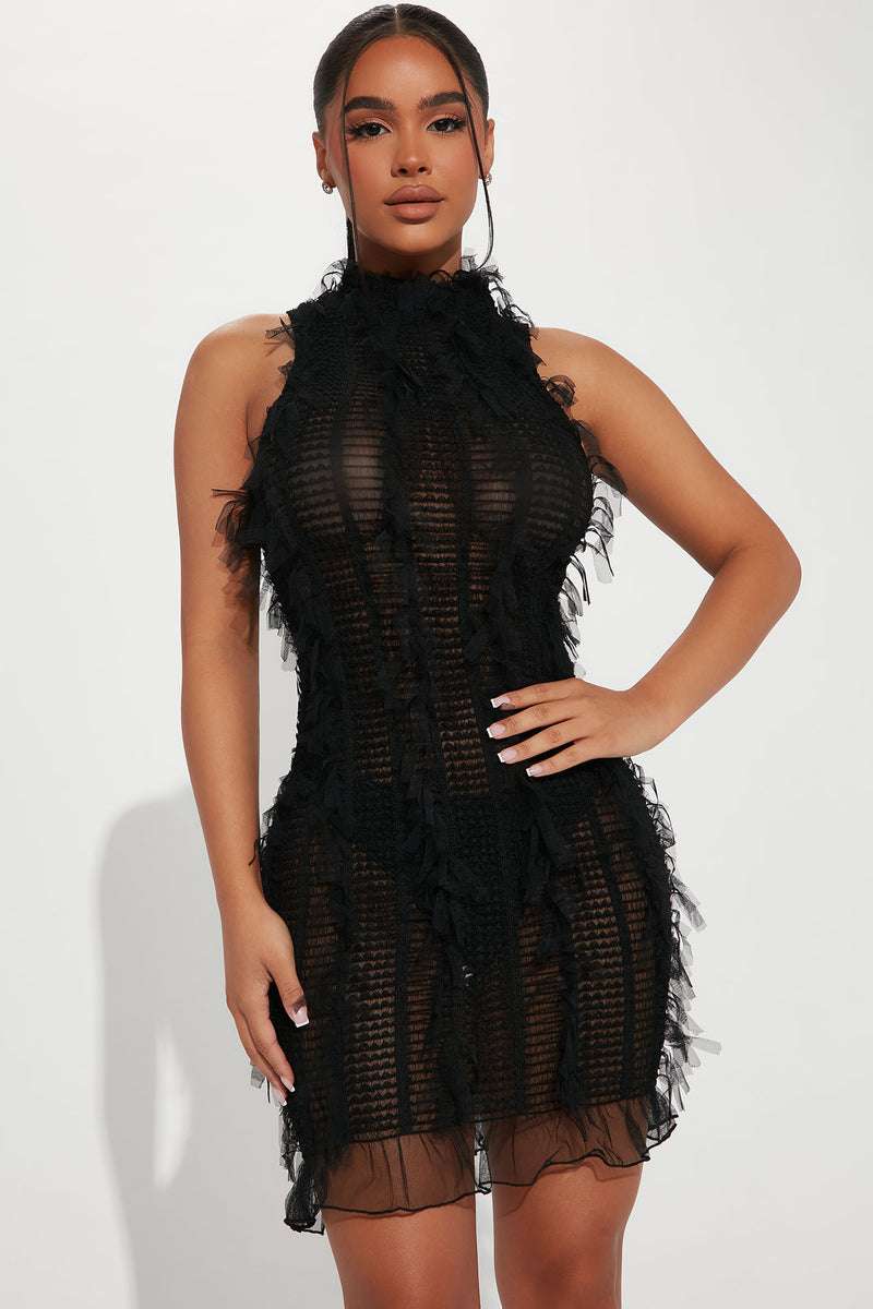 Fashion nova black short dress discount