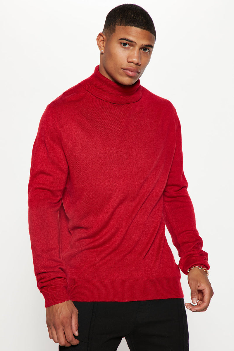 Men's red hotsell turtleneck sweater