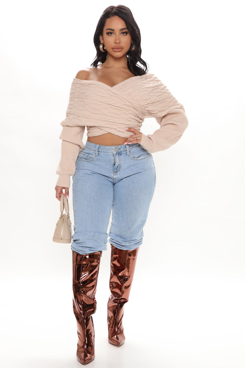 Keep Me Cozy Cable Knit Sweater Nude Fashion Nova Sweaters
