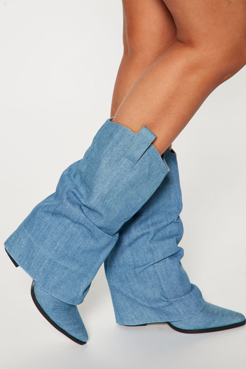Make Your Way Here Boots Denim Fashion Nova Shoes Fashion Nova