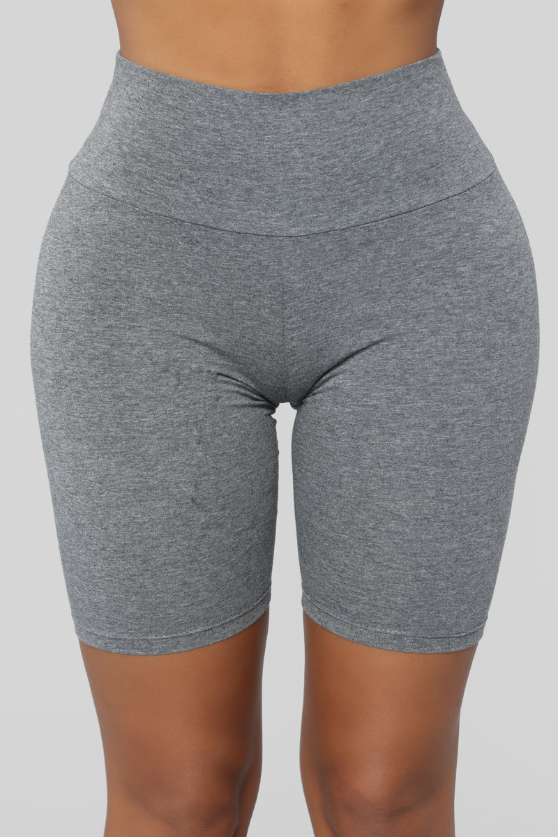 Gray biker shorts sales