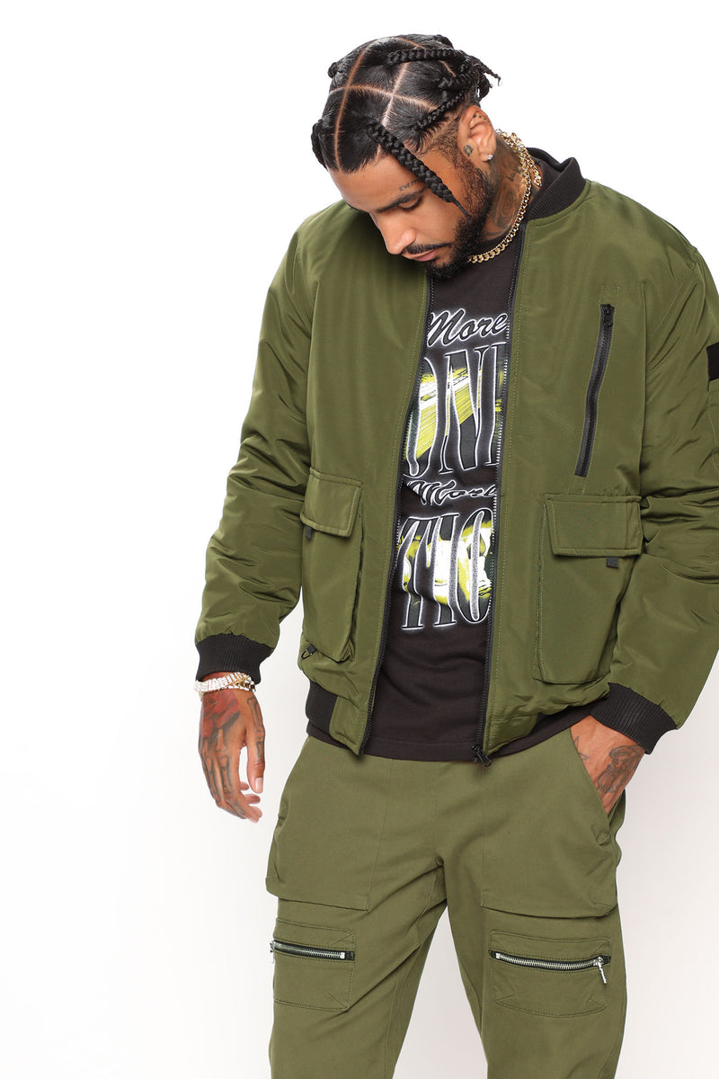 Hit The Line Bomber Jacket Green Fashion Nova, Mens Jackets