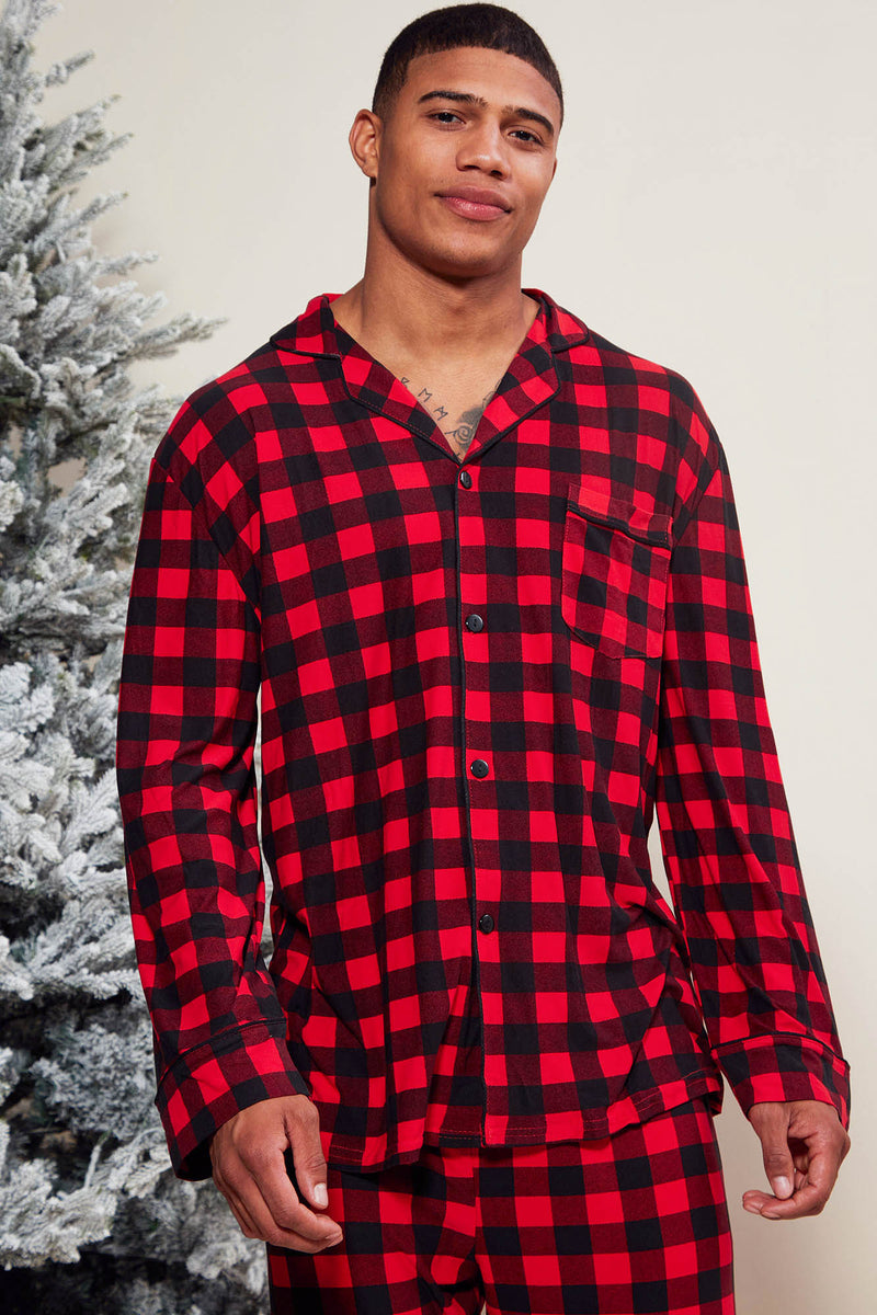 Red and black flannel online mens pajamas