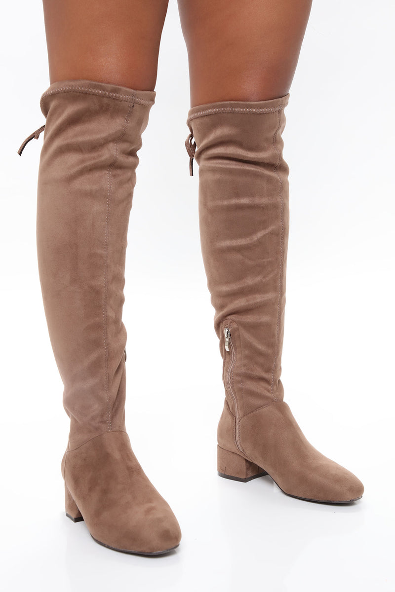 Taupe flat boots shop