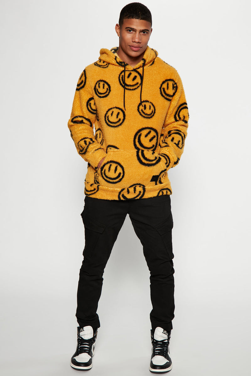 Yellow smiley sales face hoodie