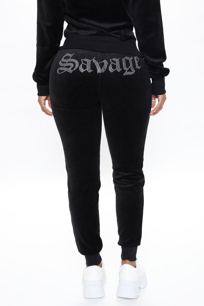 The Original Trendsetter Savage Velour Set Black Fashion Nova
