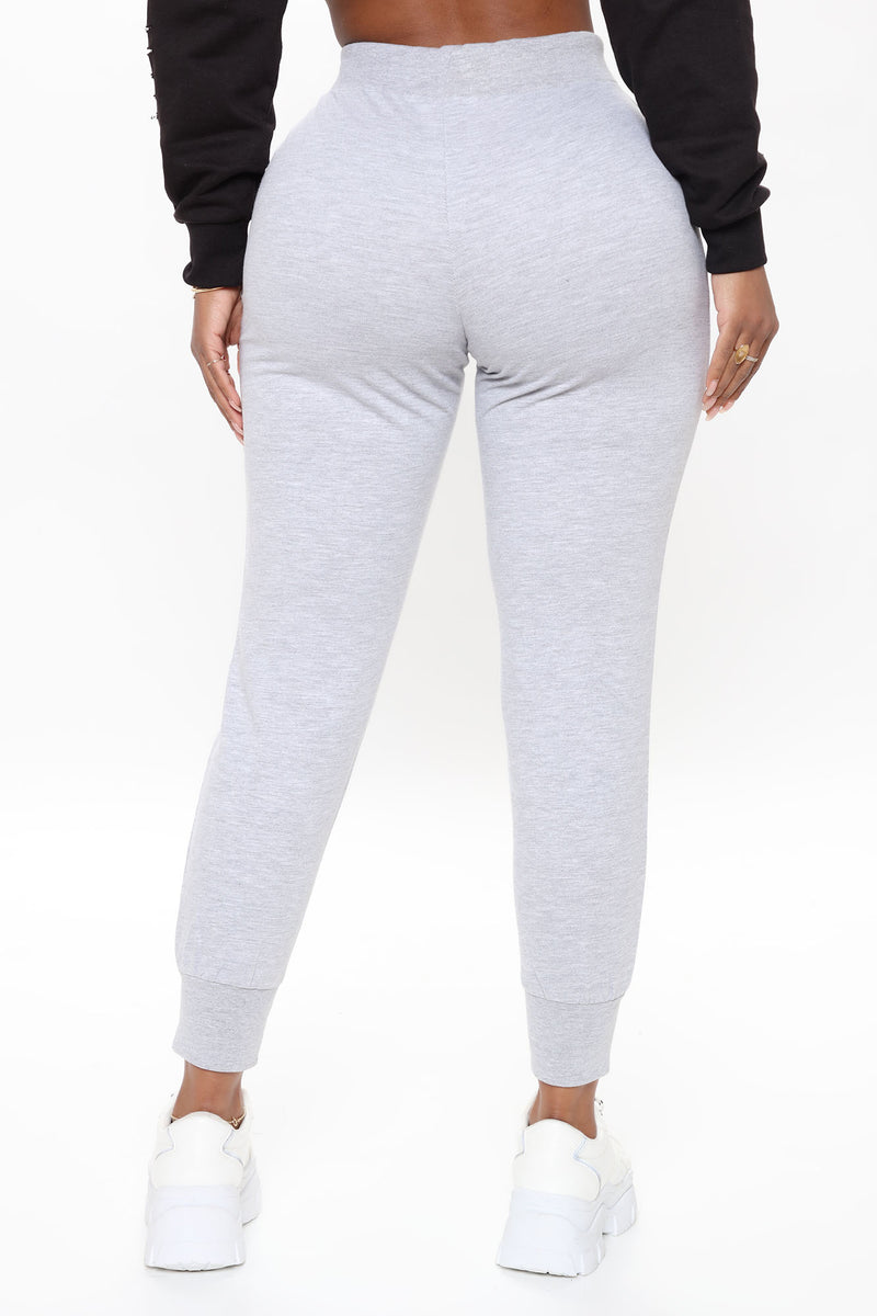 Look Again Joggers Heather Grey, Jogging Bottom Outfits