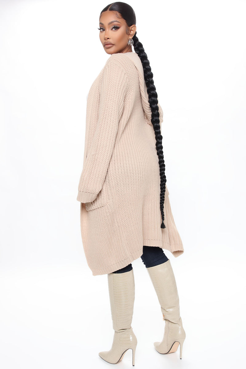 Taupe outlet long cardigan