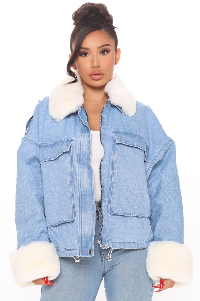 Furget About It Sweetie Denim Jacket Cream combo