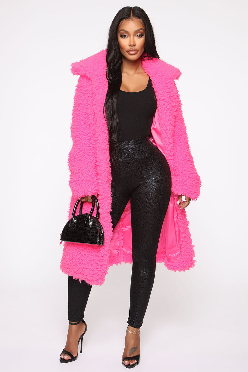 Pink fur coat outlet fashion nova