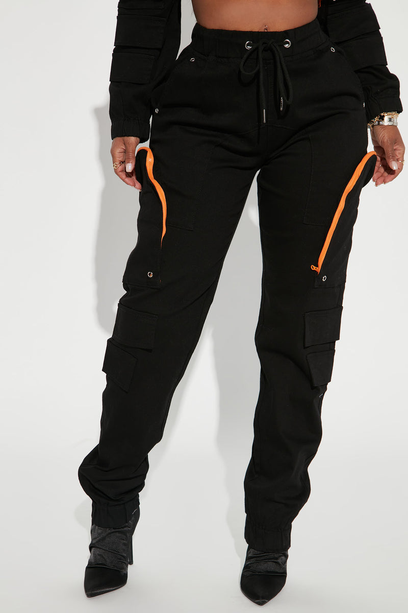 Orange and black cargo cheap pants