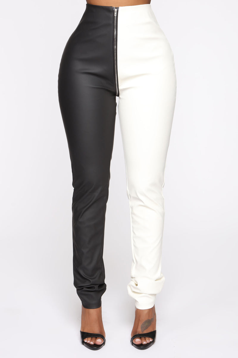 Jeans Half Black Half White