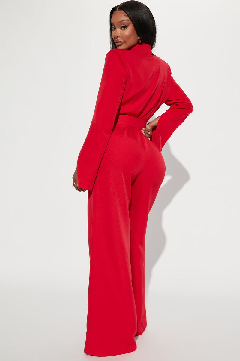Lilian Blazer Jumpsuit Red