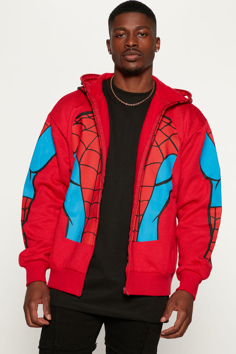 Spiderman Zip Up Hoodie Red