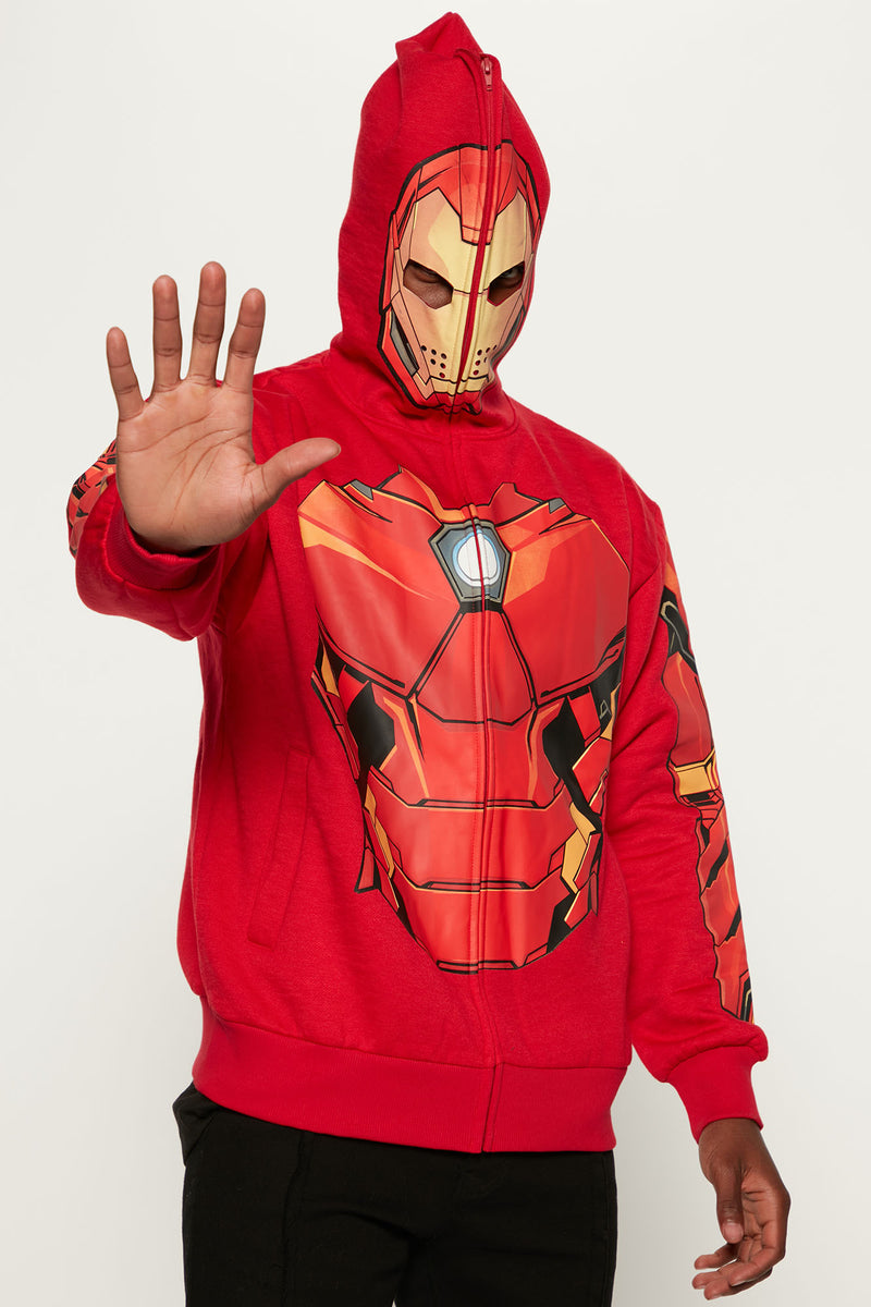 Iron Man Zip Up Hoodie Red Fashion Nova Mens Graphic Tees
