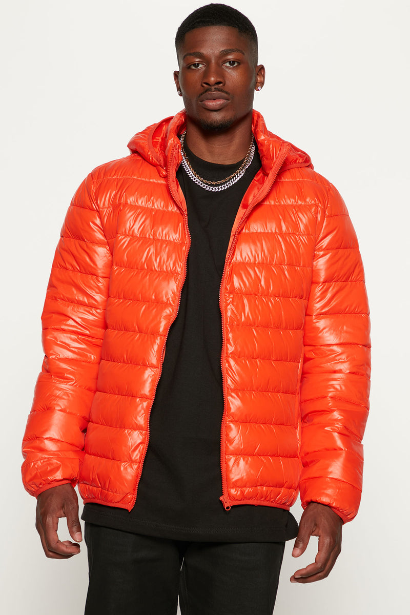 Orange bubble 2025 jacket mens