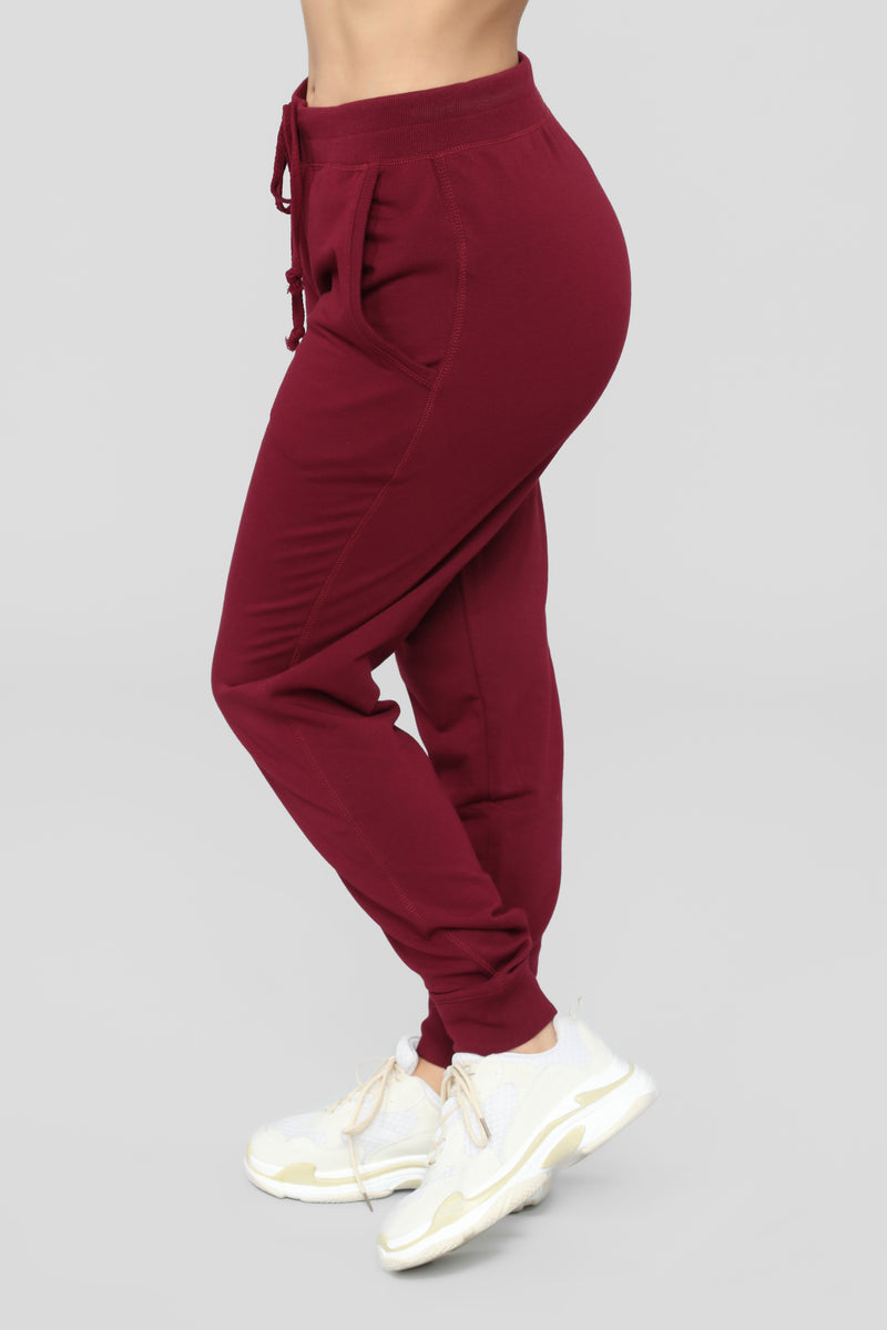 Latest And Greatest French Terry Jogger Burgundy