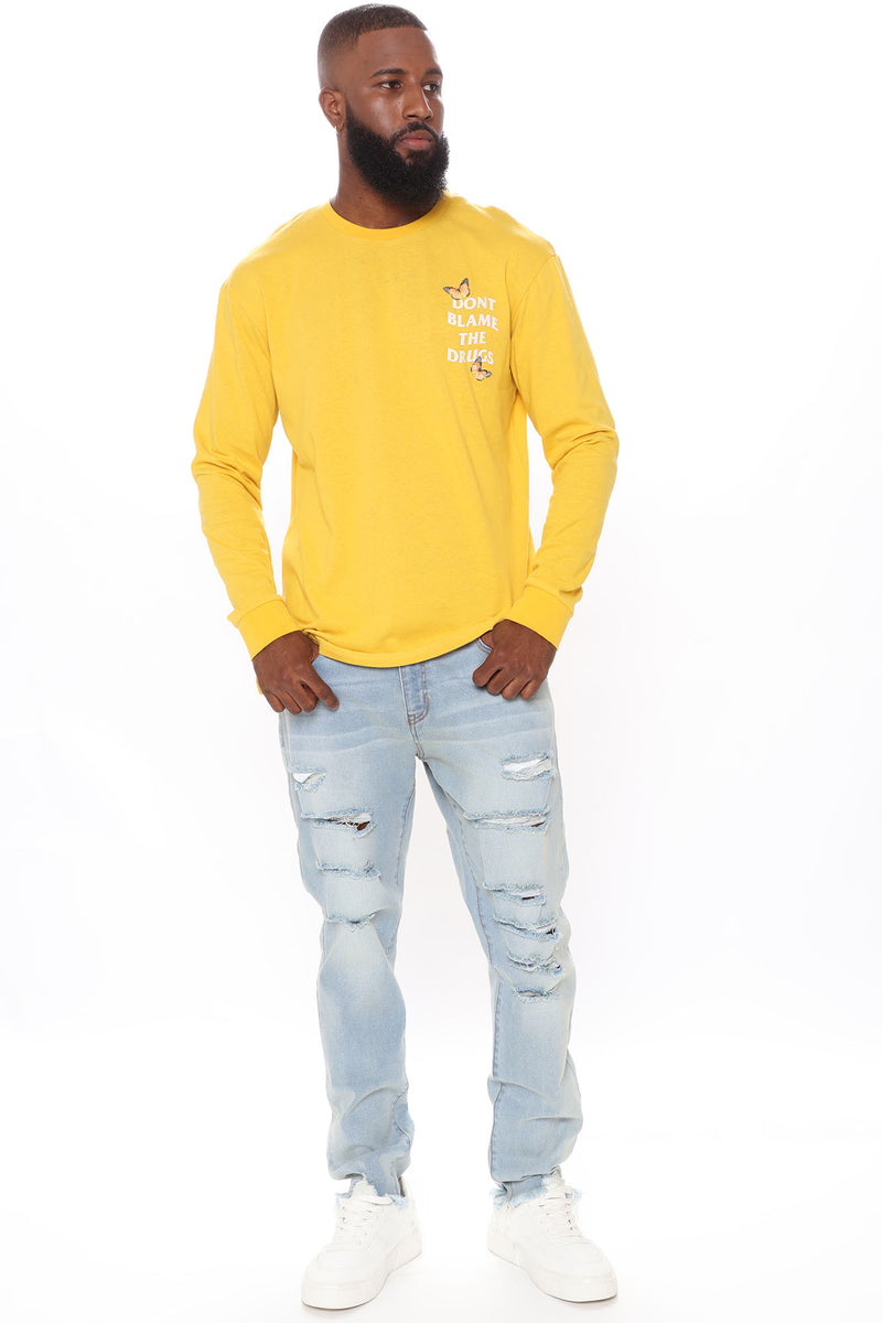 Yellow long sleeve shirt outfit outlet