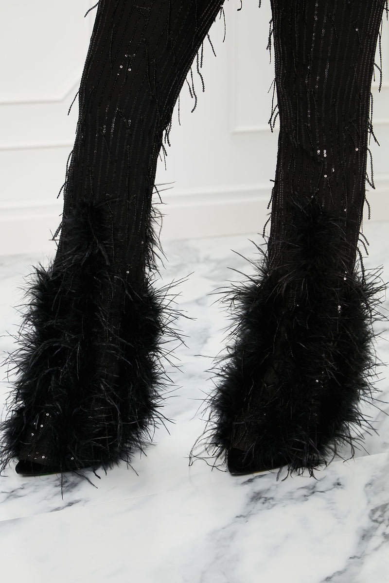 Sophia Sequin Feather Jumpsuit - Black | Fashion Nova, Luxe | Fashion Nova