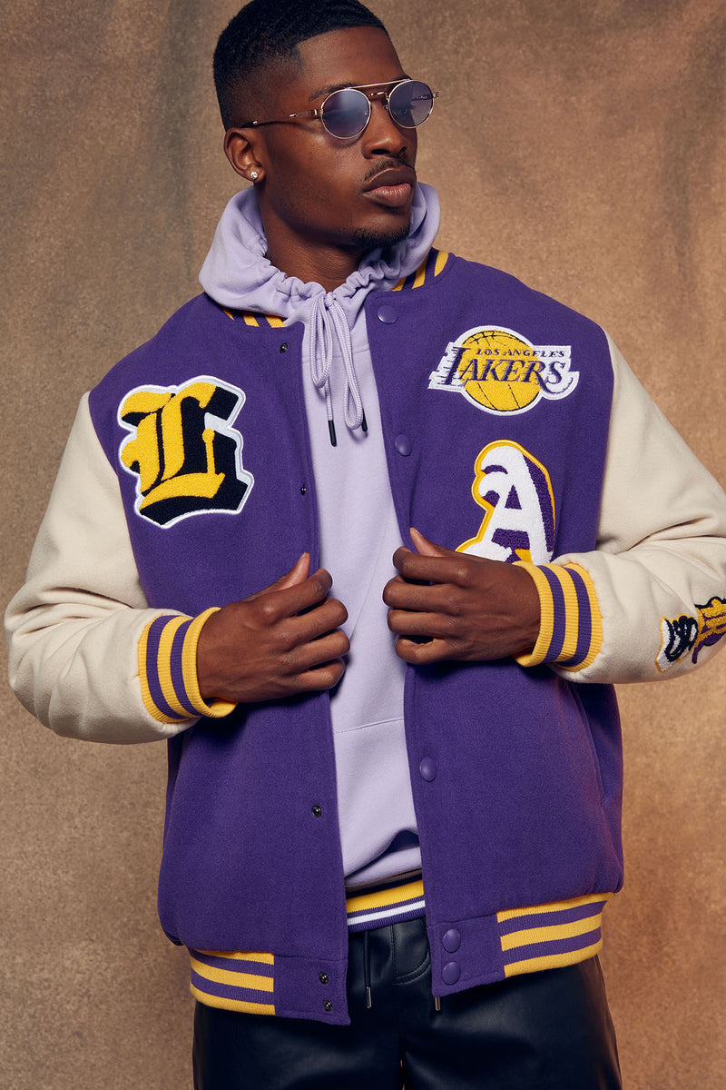 Los Angeles Lakers Loyalty Varsity Jacket - Purple