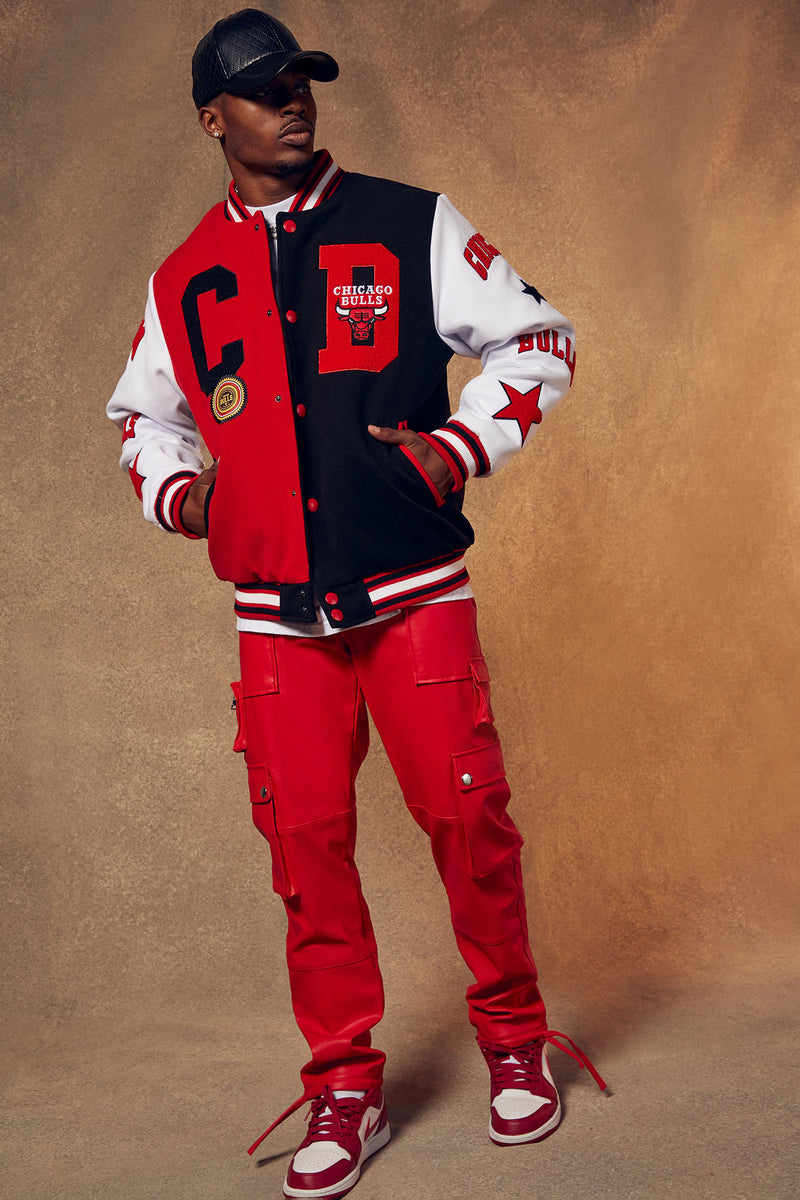 Red and Black Varsity Chicago Bulls College Jacket - HJacket