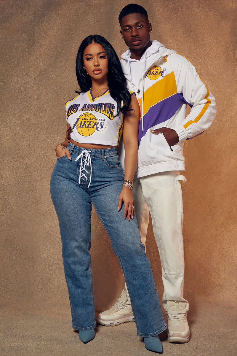 Los Angeles Lakers Quarter Zip Jacket White combo