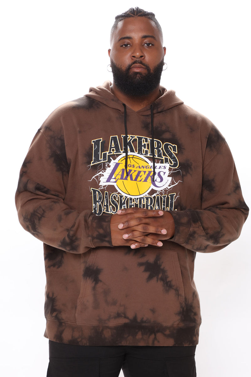 Lakers Jaw Dropper Tie Dye Hoodie - Brown/combo