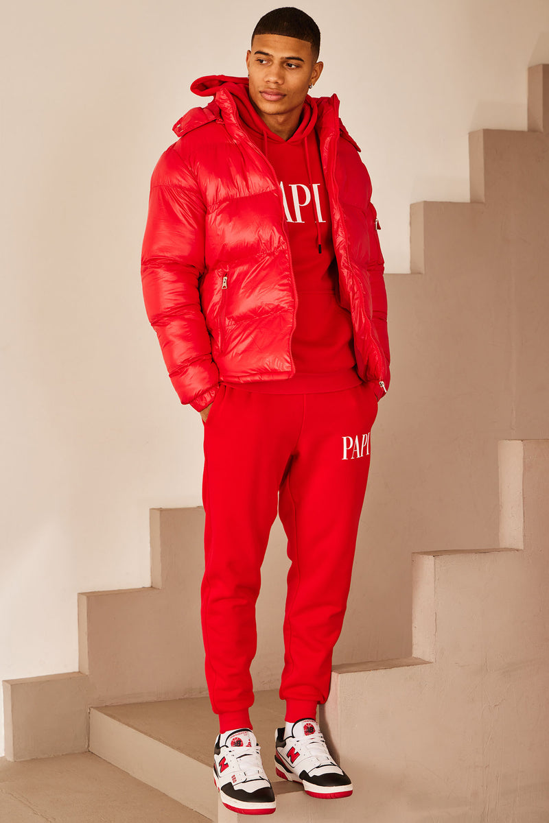 Bubble coat hotsell red