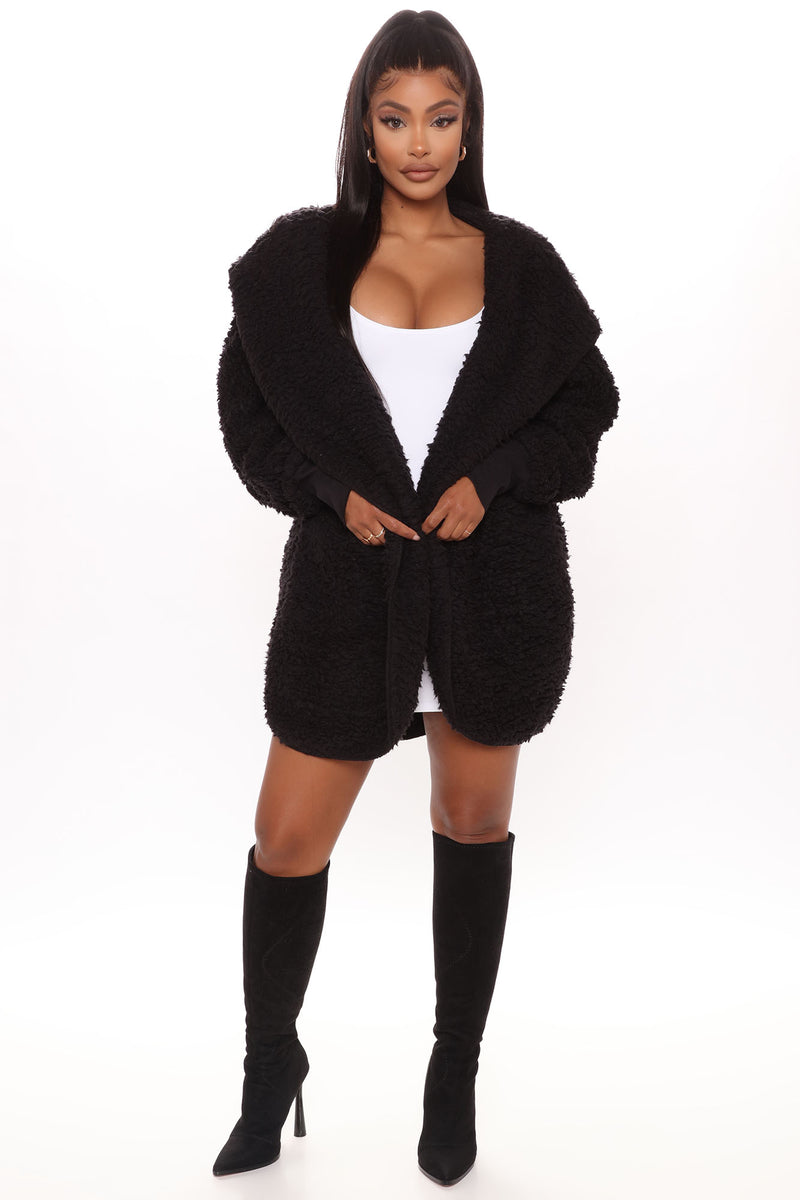 Black faux fur coat size 20 new arrivals