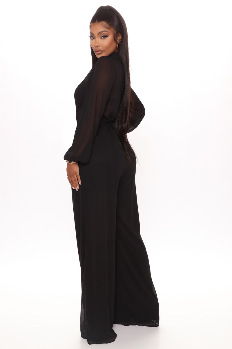 Fashion Nova Sexy Black Retro Marilynesque Tube Collar-Tie Jumpsuit Plus  Size 3X