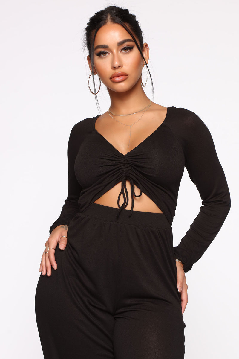 Easy Breeze Long Sleeve Jumpsuit Black