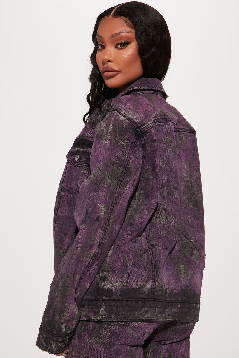 Denim jacket purple discount