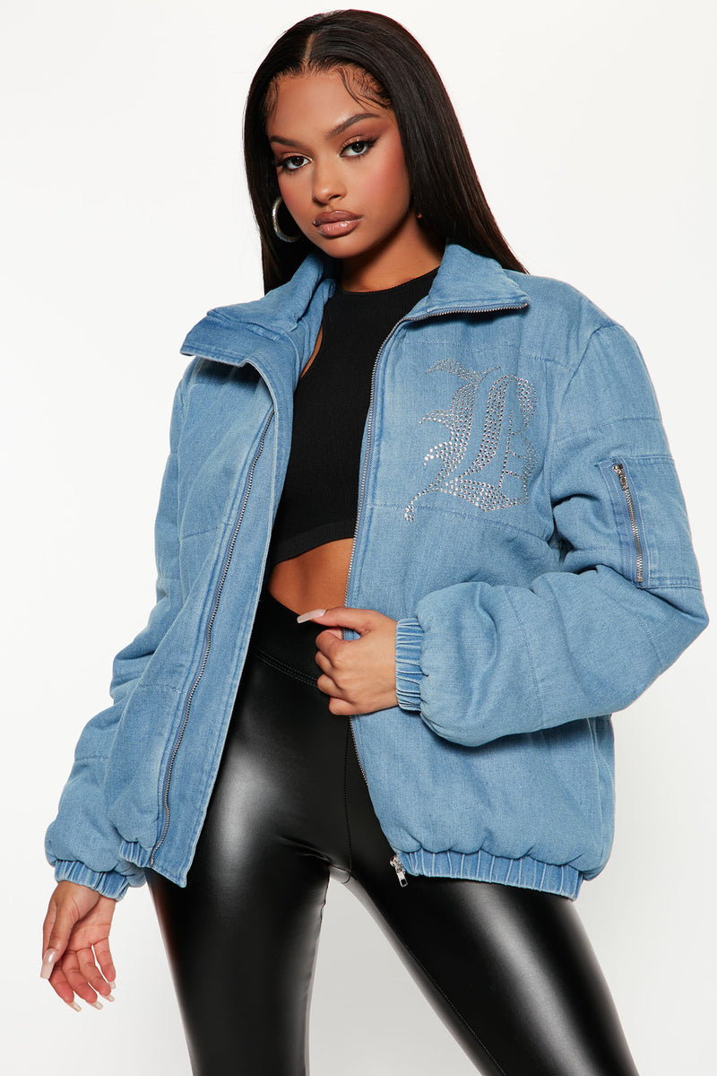 Oversized denim jacket fashion nova top