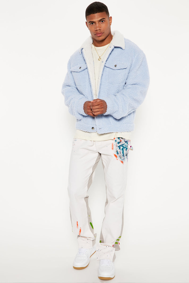 White sherpa hotsell trucker jacket
