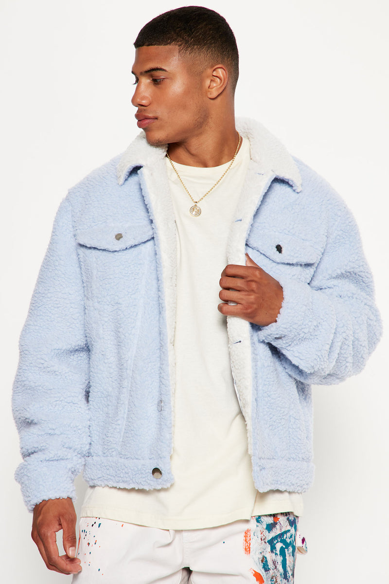 Blue sherpa new arrivals jacket