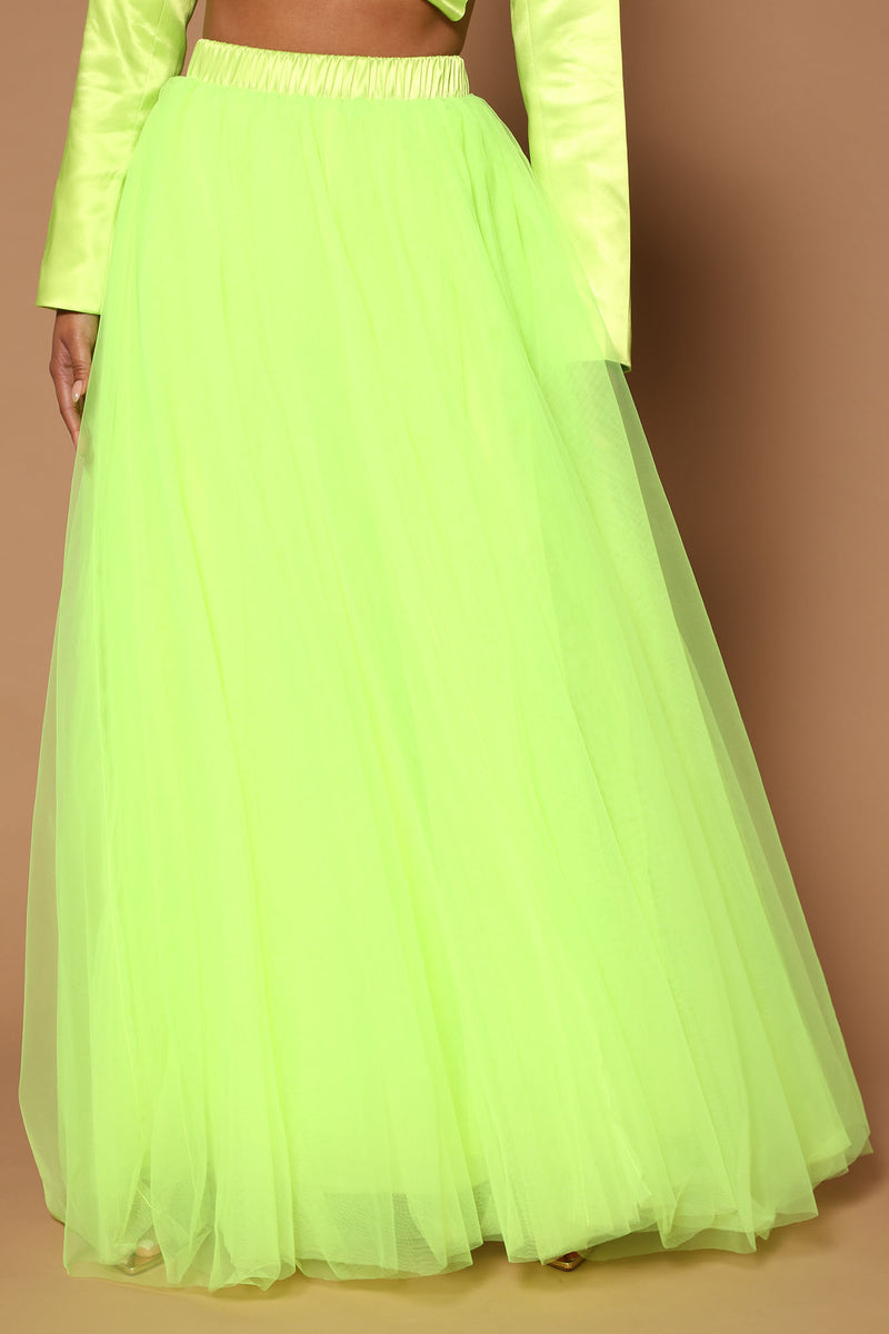 Lime green sales maxi tulle skirt
