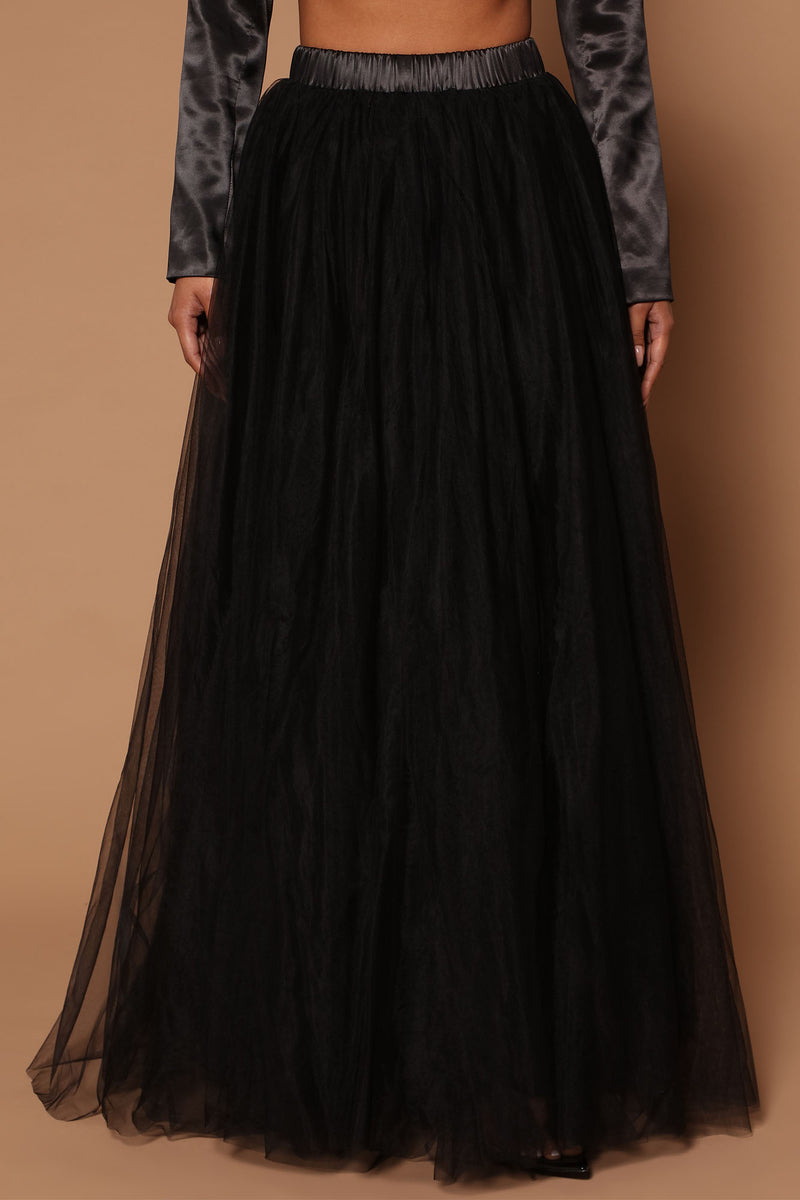 Kelly Tulle Maxi Skirt Black
