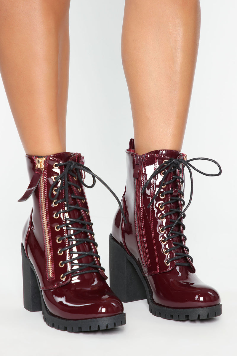Womens cheap burgundy booties