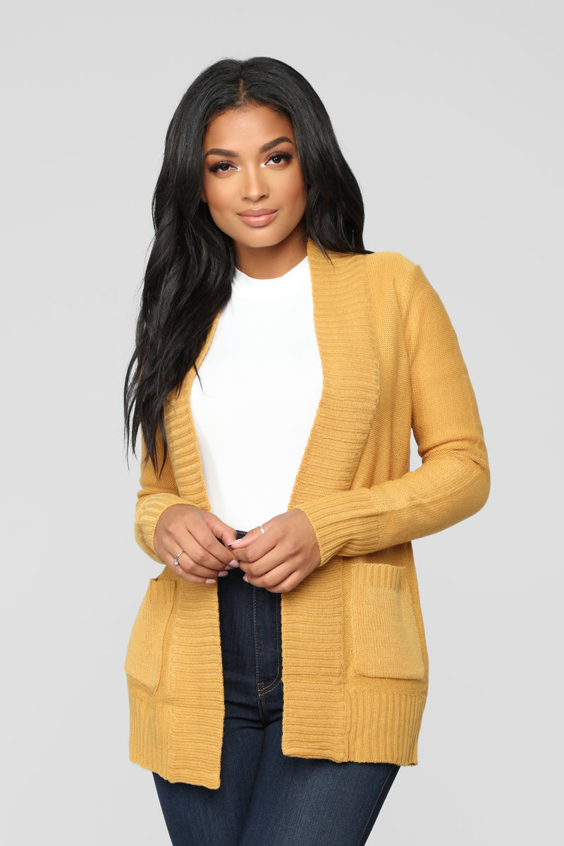 Moments After Cardigan Mustard Fashion Nova Sweaters
