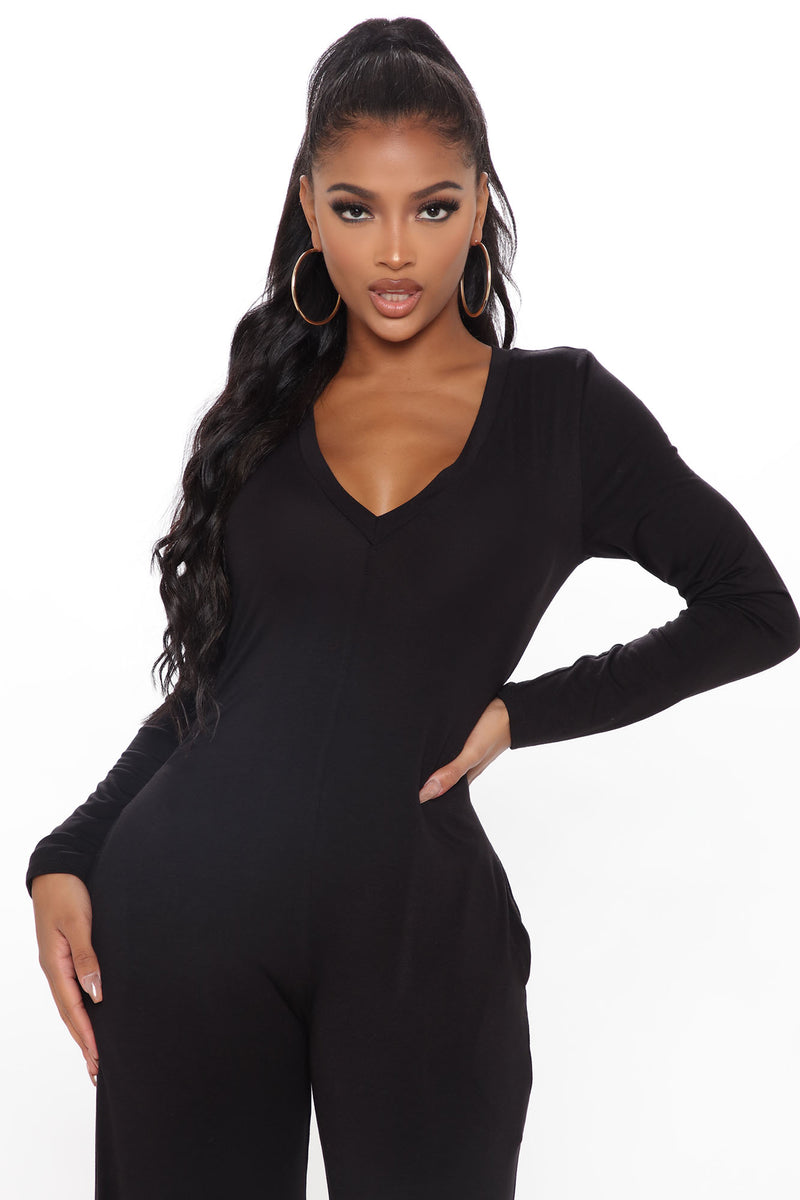 Slipped In Comfort Jumpsuit Black Fashion Nova Jumpsuits