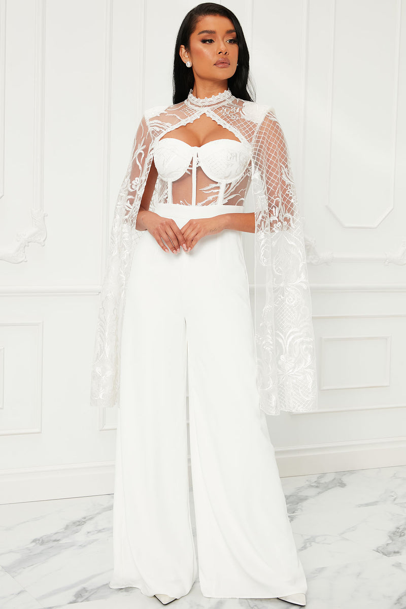 Fashion nova white lace jumpsuit 2025