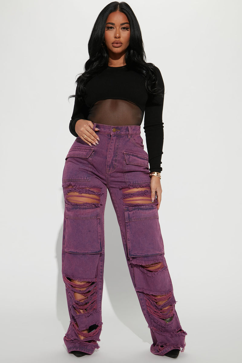Fashion nova purple hotsell pants