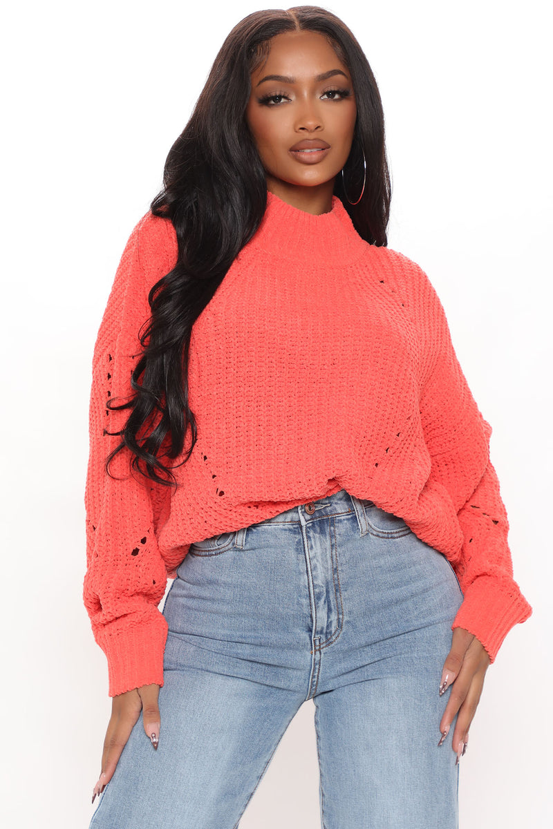 Neon sales coral sweater