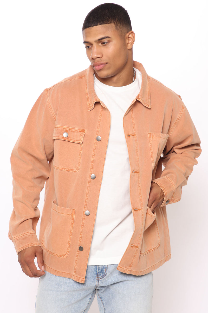 Utility Denim Jacket Orange